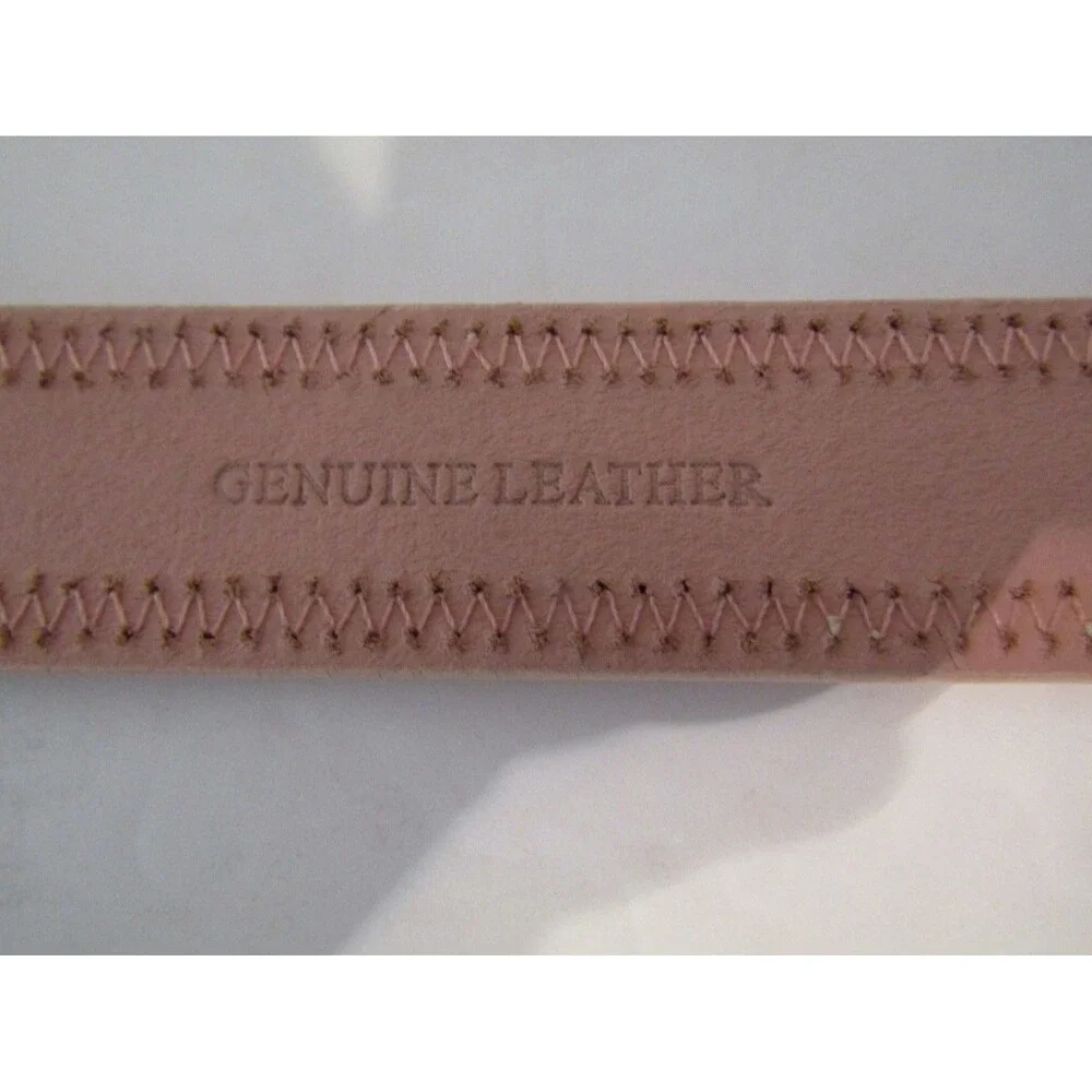 Vintage Izod Pastel Ribbon Leather Belt Pink Rickrack Y2K Preppy 2000s Size M